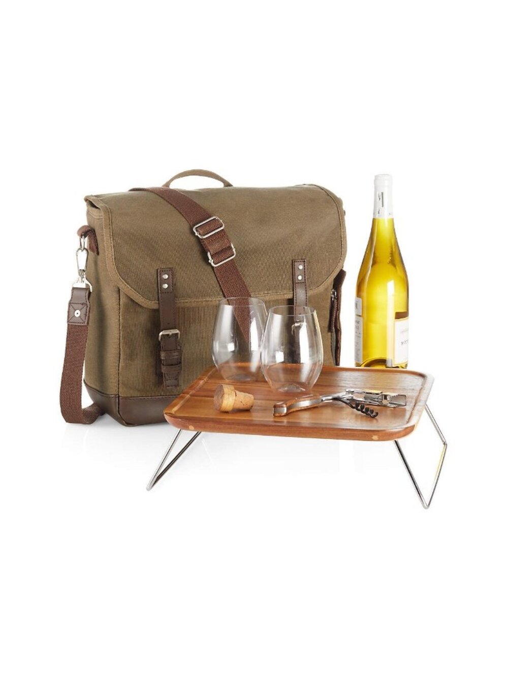 Legacy Picnic Bag With Glasses Corkscrew Folding Tray & Bottle Holder